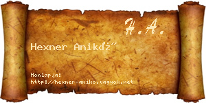 Hexner Anikó névjegykártya